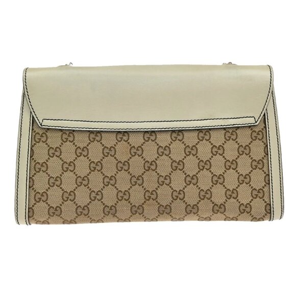 GUCCI Logo Emily GG Pattern Chain Shoulder Bag Canvas Leather Brown 498-082025 - Picture 2 of 15